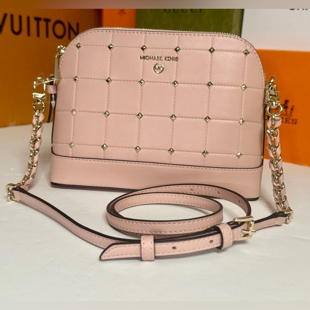 🆕MICHAEL KORS Jet SET CHARM Smokey Rose LG Dome Crossbody - Picture 7 of 16